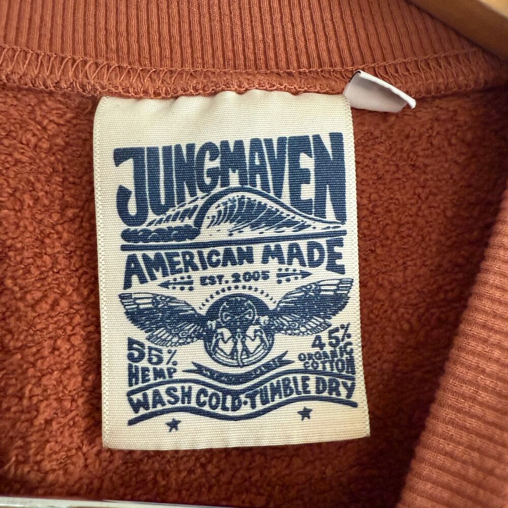 JUNGMAVEN | Warm Brown Hemp Short Sleeve Sweatshirt | Small - Picture 4 of 6